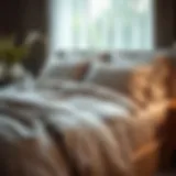 Luxurious grey queen size bed sheets on a neatly made bed