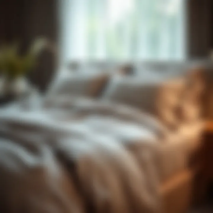 Luxurious grey queen size bed sheets on a neatly made bed