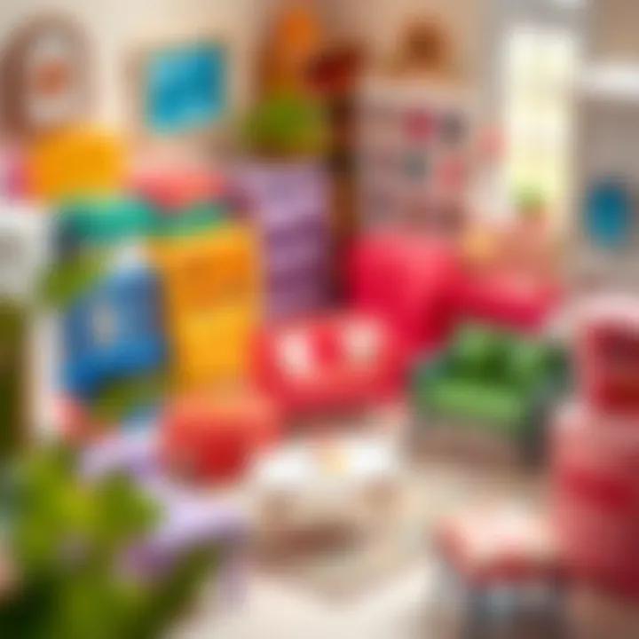 Colorful Plastic Doll House Furniture Collection Colorful assortment of plastic doll house furniture pieces