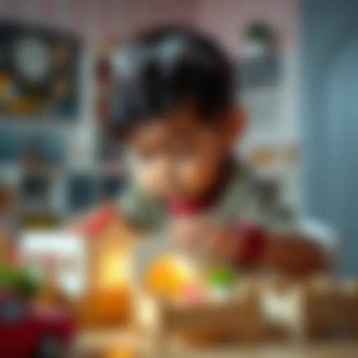 Enhancing Creativity Through Play Child engaging in creative play with plastic doll house furniture