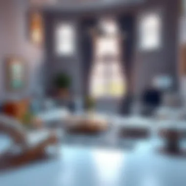 Modern Plastic Doll House Living Room Elegant living room setup featuring modern plastic doll house furniture