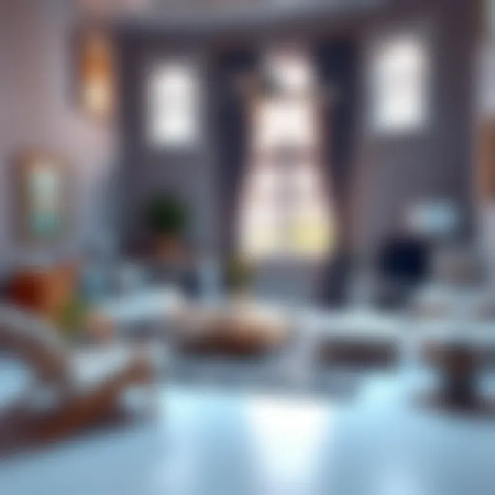 Modern Plastic Doll House Living Room Elegant living room setup featuring modern plastic doll house furniture