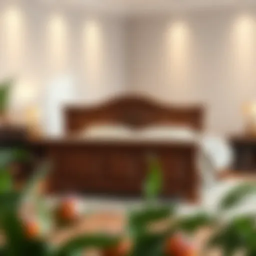 Elegant Wooden Bed Frame Design A beautifully crafted wooden bed frame showcasing intricate design details