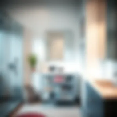 Compact acrylic storage solution in a modern bathroom