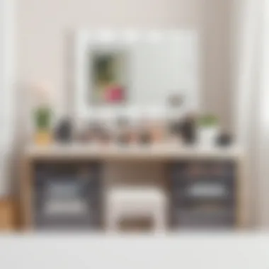 Minimalist styling of acrylic drawers in a chic vanity setup