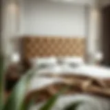 Luxurious upholstered headboard in a modern bedroom setting