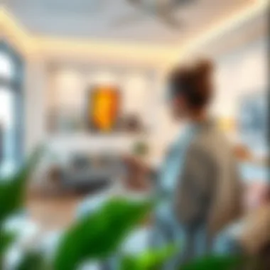 Enhancing Spaces with Augmented Reality Tools User interacting with augmented reality furniture placement app