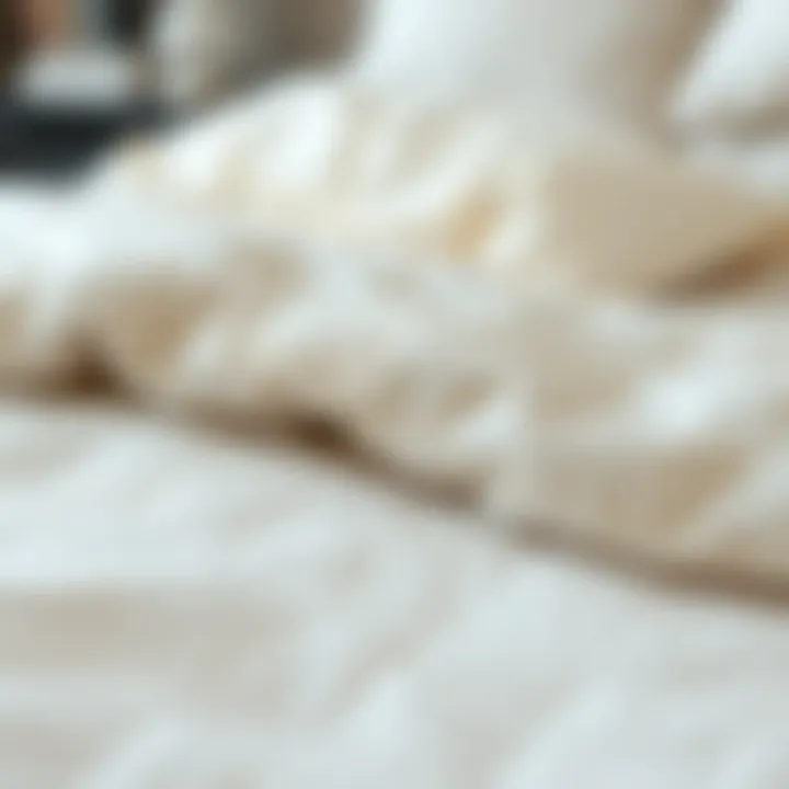 Close-up of plush bedding materials