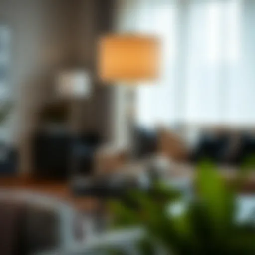 Sophisticated Brushed Nickel Lamp in Modern Living Room Sophisticated brushed nickel lamp in a modern living room setting