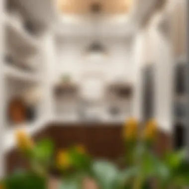 Contemporary pantry design with open shelving and minimalist decor