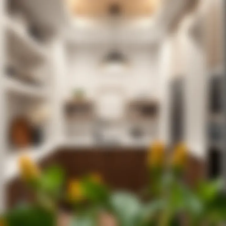 Contemporary pantry design with open shelving and minimalist decor