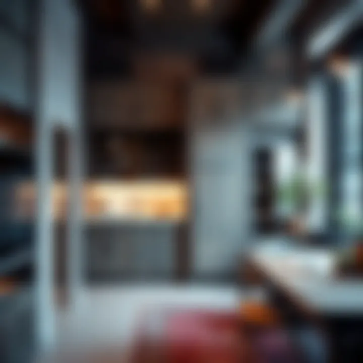 Stylish built-in pantry integrated into a rustic kitchen design