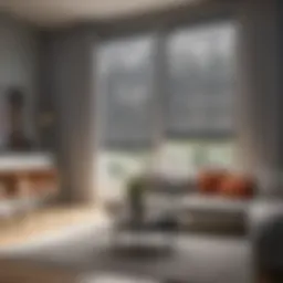 Elegant fabric blinds in a modern living room setting