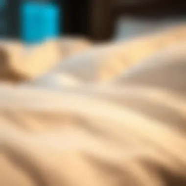 Close-up of fabric texture for queen size sheets