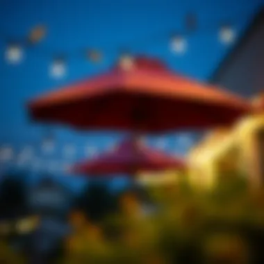 Maintenance tips for caring for outdoor umbrellas displayed visually