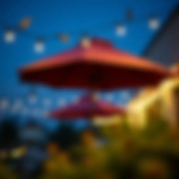 Maintenance tips for caring for outdoor umbrellas displayed visually