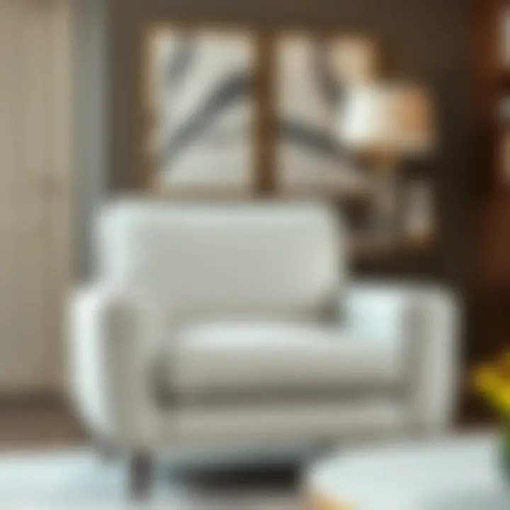 Elegant contemporary accent chair with arms in a cozy living room setting