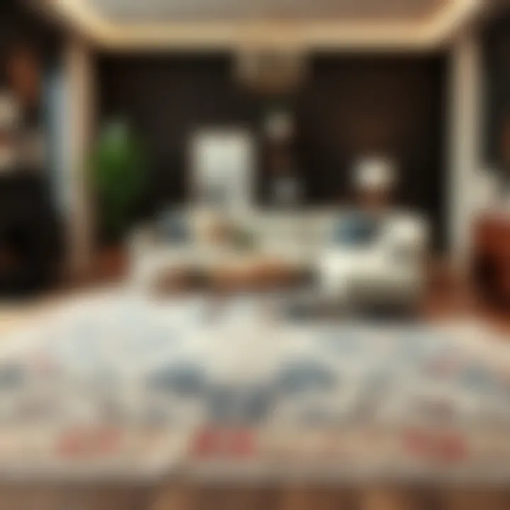 Design Flexibility in Rug Placement Visual representation of design flexibility in rug placement