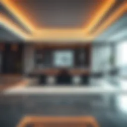 Elegant large desk in a modern office setting