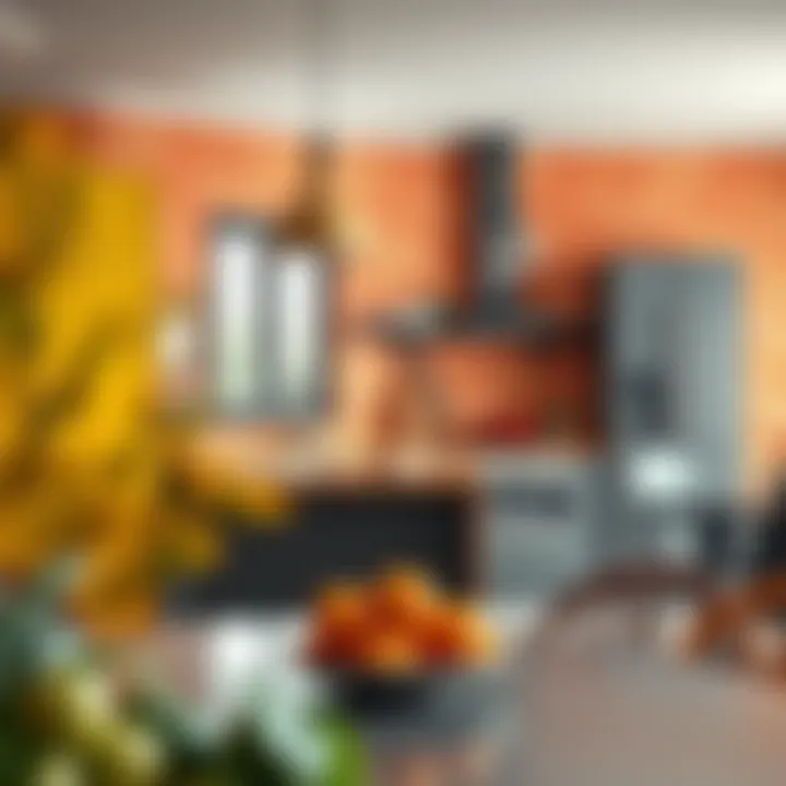 Innovative use of colors and textures in a kitchen