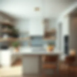 Elegant kitchen with open shelving and modern design