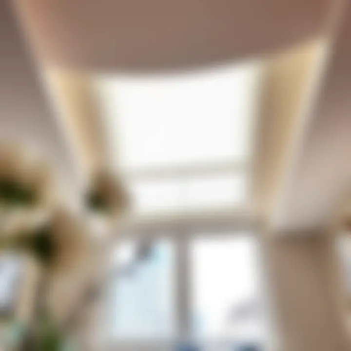 Step-by-step installation of skylight blinds in an airy space