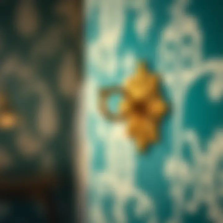 Close-up of a decorative wallpaper holder