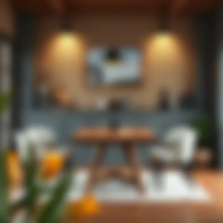 Cozy dining space featuring a wood table and modern decor