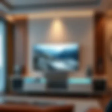 Close-up of advanced audio-visual technology integrated in a media center