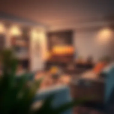 Cozy seating area adjacent to a modern media center