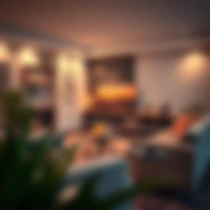 Cozy seating area adjacent to a modern media center