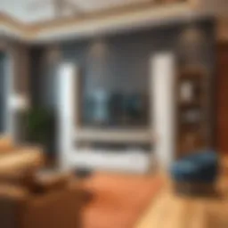 Stylish media center in a modern living room setting