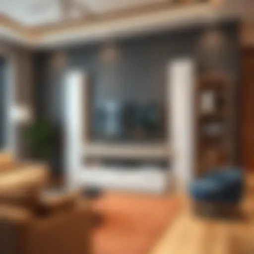 Stylish media center in a modern living room setting