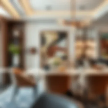 Sophisticated Dining Space Elegant dining area with artistic elements