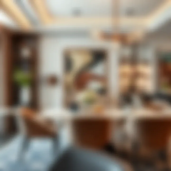 Sophisticated Dining Space Elegant dining area with artistic elements