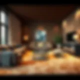 Stylish Living Room Featuring Tan Carpet Elegant living room with tan carpet and modern furnishings