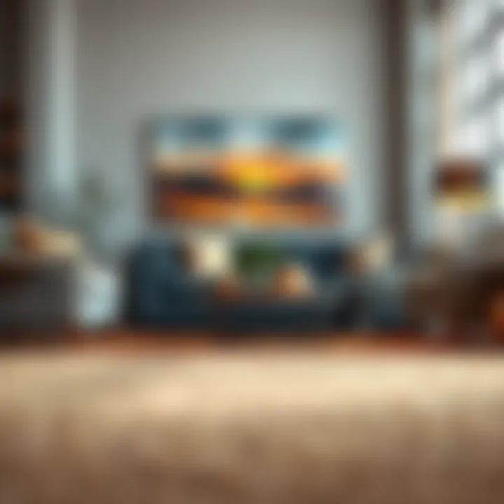 Complementary Decor with Tan Carpet Tan carpet complemented by stylish furniture and decor