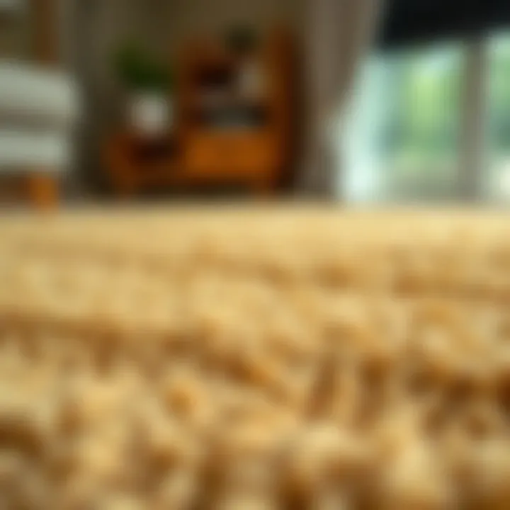 Textural Details of Tan Carpet Close-up of tan carpet texture in a cozy setting