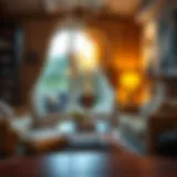 Dimmable incandescent bulb casting a warm glow in a stylish living room