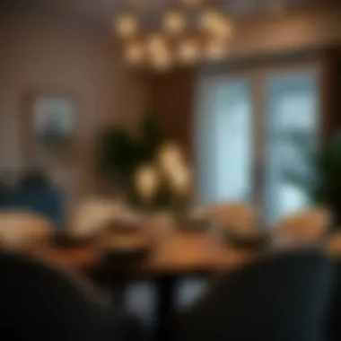 A beautifully arranged dining table lit with dimmable incandescent bulbs