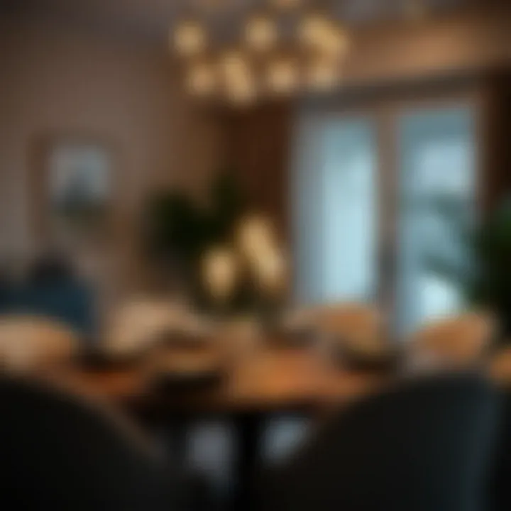 A beautifully arranged dining table lit with dimmable incandescent bulbs