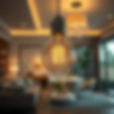 Comparison of dimmable incandescent bulbs with LED options in a modern space