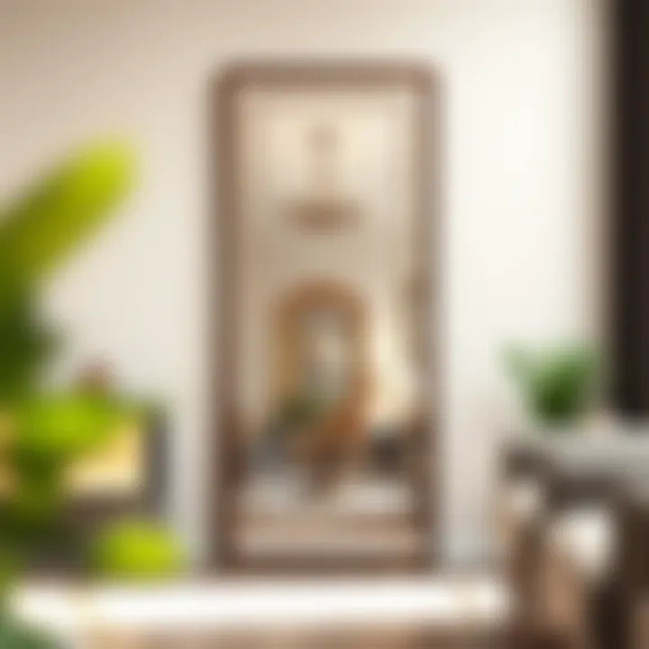 Elegant door mount full-length mirror in a modern interior setting