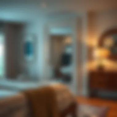 Installation guide for a door mount mirror in a chic bedroom