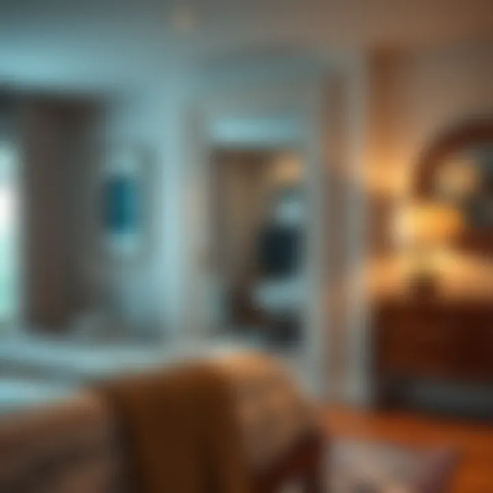 Installation guide for a door mount mirror in a chic bedroom