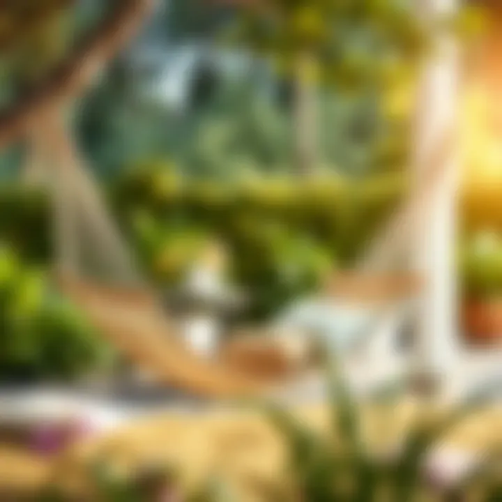 Inviting summer hammock in a tranquil garden setting