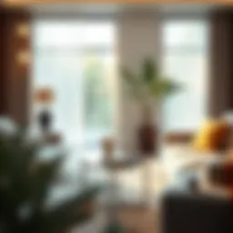 Elegant reading side table in a modern living room setting