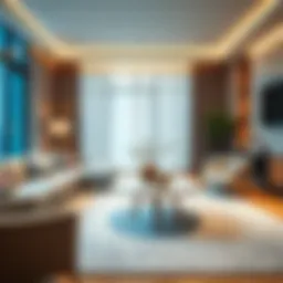 Elegant 12-inch height coffee table in a modern living room