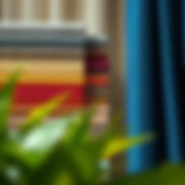 Fabric Swatches for Curtain Panel Selection Variety of fabric swatches for curtain panel selection