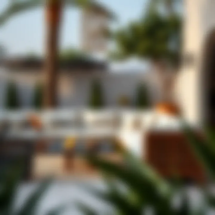 Elegant acacia patio sofa in a luxurious outdoor setting